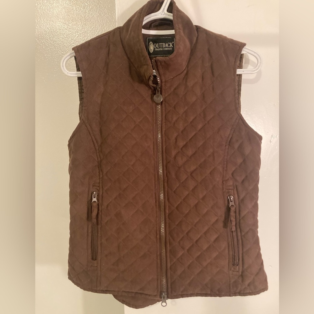 Outback trading company brown quilted vest